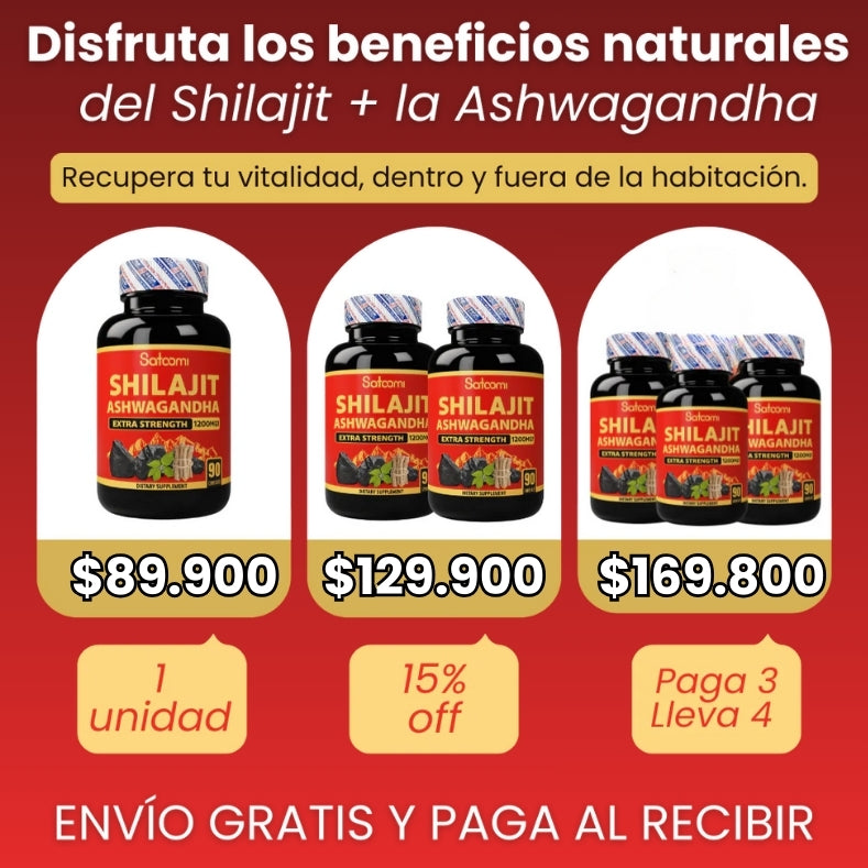 Shilajit + Ashwagandha - Un soporte natural para alcanzar su máxima productividad y vitalidad.