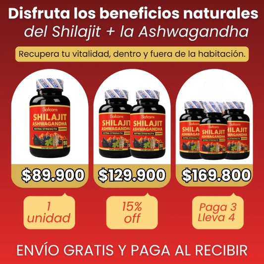 Shilajit + Ashwagandha - Un soporte natural para alcanzar su máxima productividad y vitalidad.