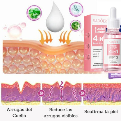 Serum Facial Aclarante 4 en 1 - Reduce Arrugas Y Manchas En 2 Semanas